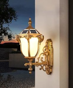 Vintage Solar Wall Light Bronze Aluminum IP65 Waterproof Garden Sconce 2