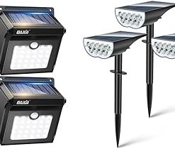 Baxia Technology 28 LED Solar Motion Sensor Lights 4 Pack Set