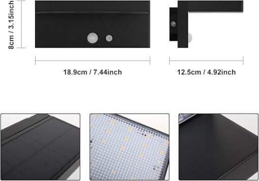 Solar Outdoor Wall Light with Motion Sensor and 3 Modes Waterproof - Image 2