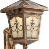 Solar LED Black Outdoor Lamp Post Light Waterproof Spherical Lantern 4