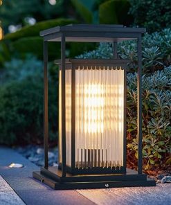 Square Solar Garden Lights Waterproof Aluminum Lantern for Outdoor Use