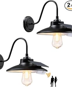 Solar Barn Light with Motion Sensor and 3 Lighting Modes, 2-Pack