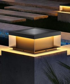 Solar Post Light Waterproof LED Pillar Lamp for Patio Garden Decor