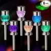 Set of 6 Solar Post Cap Lights Low Profile LED Copper 4″x4″ 3