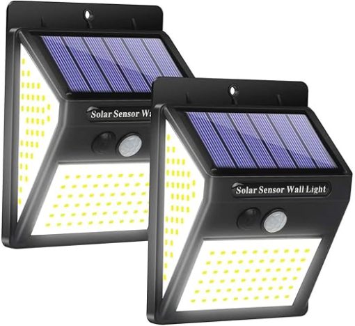 Outdoor Solar Motion Sensor Lights 140 LED 270° Wide-Angle 3000 Lumens