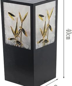 Solar LED Post Lamp Bamboo Waterproof Outdoor Light for Backyard 2