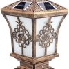 Retro LED Solar Powered Pillar Light for Outdoor Landscaping