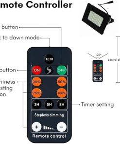 Remote Control Solar Floodlight 80 LED Waterproof Garden Light 2