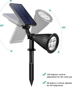 URPOWER Solar Spot Lights 2-in-1 Waterproof Landscape Lights 2 Pack 2
