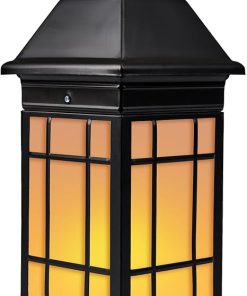 Waterproof Glass Solar Lanterns with Flickering Flame for Outdoors