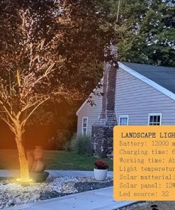 Solar Palm Tree Lights with 12000 mAh Battery and 32 Warm LEDs 2