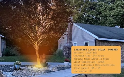 Solar Palm Tree Lights with 12000 mAh Battery and 32 Warm LEDs - Image 2