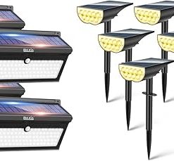 Baxia Technology 100 LED Solar Motion Sensor Outdoor Light Set