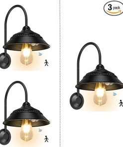 Solar Barn Lights 3 Pack Vintage Waterproof Motion Sensor Outdoor