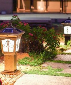 Outdoor Waterproof Solar LED Lawn Lamp Retro Garden Street Light 2