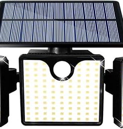 LED Solar Motion Sensor Wall Lights with 3 Adjustable Heads 270°