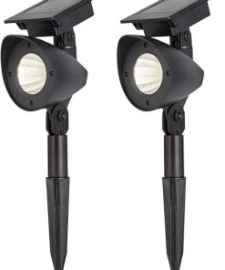 Noma Solar Powered LED Spot Lights Adjustable Waterproof 2-Pack