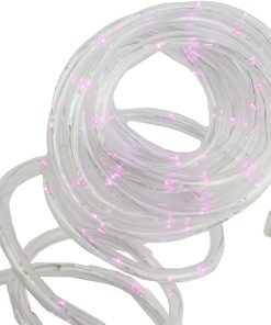 12′ Solar Powered Multi-Function Pink LED Indoor/Outdoor Christmas Rope Lights with Ground Stake 2
