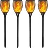 Solar Torch Light 4 Pack 96 LED Waterproof Garden Pathway Lights 3
