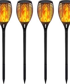 Solar Torch Lights 96 LED Outdoor Flickering Garden Landscape Lighting