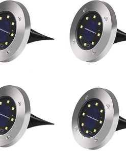 XUNATA Solar Ground Lights, Upgraded Waterproof LED Garden Pathway Set