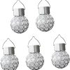 LED Solar Pathway Lamps 4 Pack Adjustable Height White Glossy Ball 4