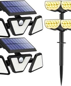 275 LED Motion Sensor Outdoor Lights and Solar Spot Lights Pack