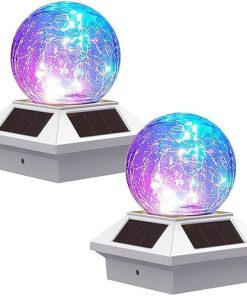 Solar LED Garden Post Lamp Waterproof Lighting for Outdoor Decor