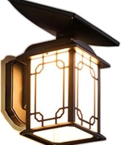 Black Outdoor Wall Light Fixture,Waterproof LED, Solar Panel Wall Sconce,for Front Door, Patio, Garage Shop Entrance Wall Lighting
