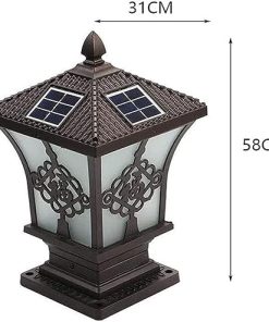 Solar Column Lamp Outdoor Waterproof LED Pillar Light for Lawn Patio 2