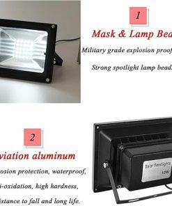 Solar Garden Light LED Floodlight with Remote Control and Timer 2