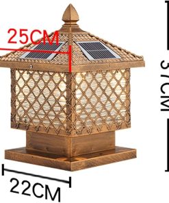 Solar Post Light Outdoor Garden Decor Waterproof Aluminum Lantern 2