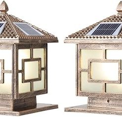 Solar Post Lights with Sensor and Remote Control for Outdoor Use