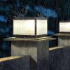IP44 Waterproof Solar Wall Lights Black Square LED 3-Color Sconces 3