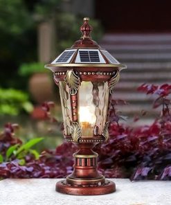 Solar Outdoor Column Lights IP65 Waterproof Tri Color Garden Lighting 2