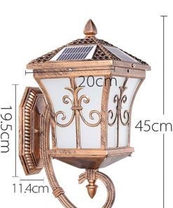 Vintage Glass Wall Sconces Solar LED Dimming Outdoor Waterproof Lamp 2