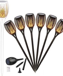 Outdoor Solar Lights 6 Pack Waterproof Flickering Flame LED Decor