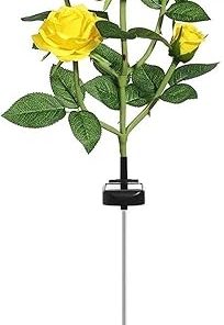 Solar Garden Stake Lights with 3 LED Flowers for Outdoor Use