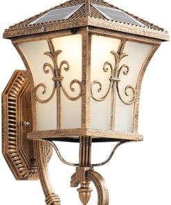 Solar Outdoor Wall Light with Frosted Glass Remote Control Sconce