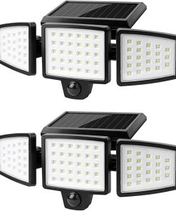 Lepro 2 Pack Solar Flood Light with Adjustable Heads and Outdoor Lights 2