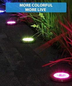 Biling Solar Ground Lights 12 LEDs Multi-Color Waterproof Garden 8-Pack 2