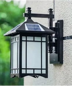 Retro Solar Wall Lamps Sconces Dimmable Outdoor Light for Garden