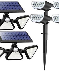 180 LED Motion Sensor Outdoor Lights and Solar Spot Lights 4 Pack