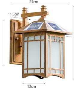 LED Solar Rechargeable Wall Lamp for Outdoor Villa Courtyard Lighting 2
