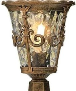 Outdoor LED Solar Garden Post Light Antique Aluminum Pillar Lamp