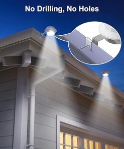 8 Pack Solar Powered White Gutter Lights for Outdoor Lighting 2