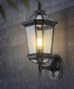Black Solar Wall Sconces Outdoor Waterproof Lanterns for Patio 2