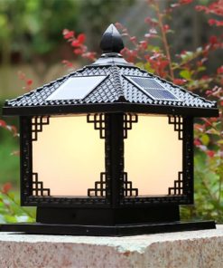 Black 4×4 Post Cap Solar Light for Outdoor Garden and Patio Use