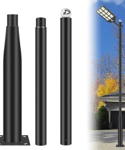 10Ft Metal Solar Lamp Post for Outdoor Street and Courtyard Lighting
