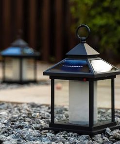 Outdoor Solar Lantern for Garden Metal Hanging Light with Handle 2